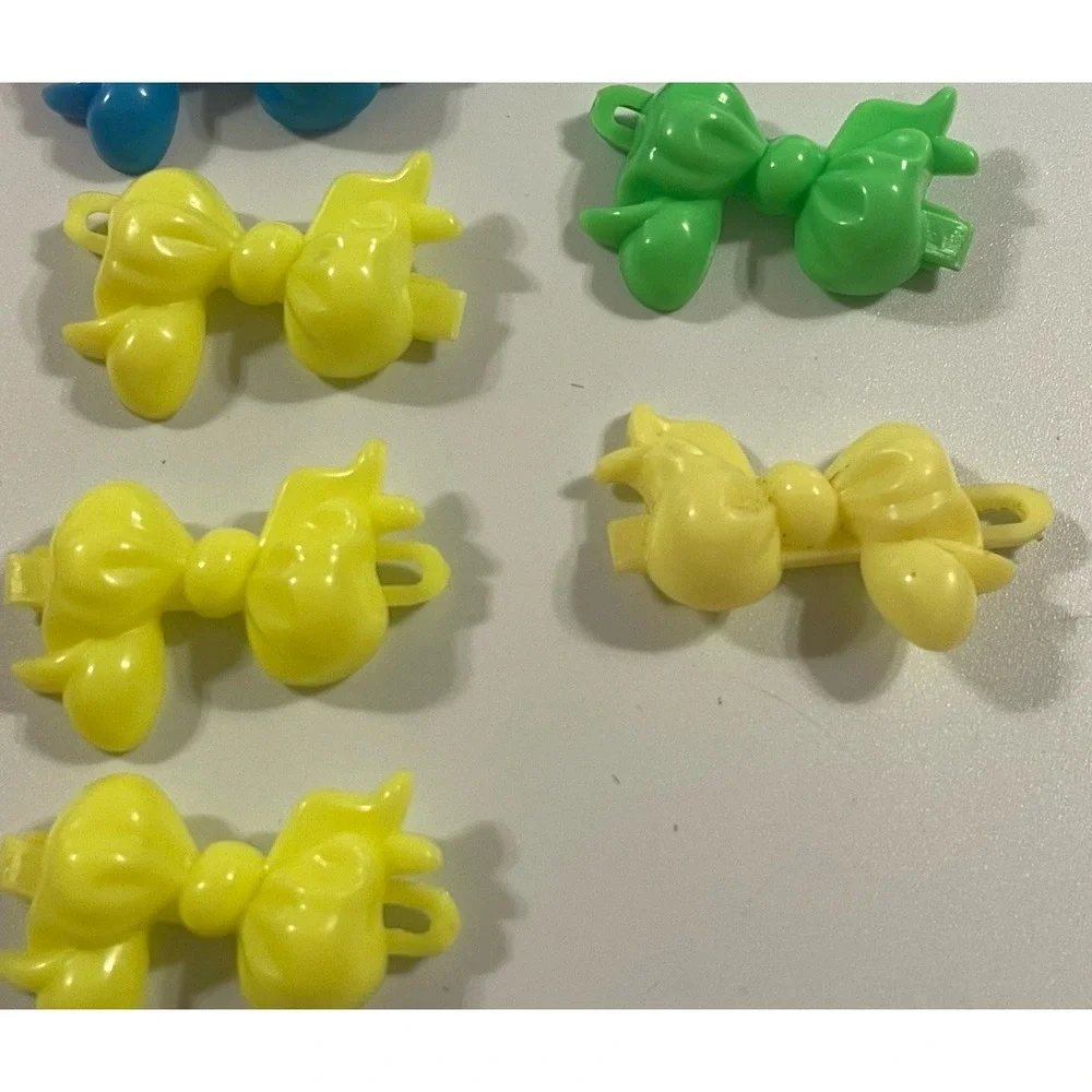 Vintage Girl's Hair Clip Bow Barette Lot Neon Bright Colors 80's 90's Y2K 2000's